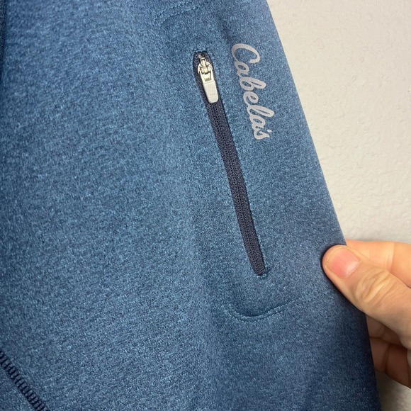Cabela's Pullover 1/4 Zip Fleece Lined Jacket Outdoor Athleisure Cozy Blue 2XL - Picture 2 of 11